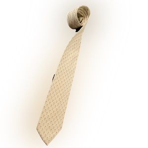 😎 Ermenegildo Zegna cream patterned 100% silk tie in excellent condition